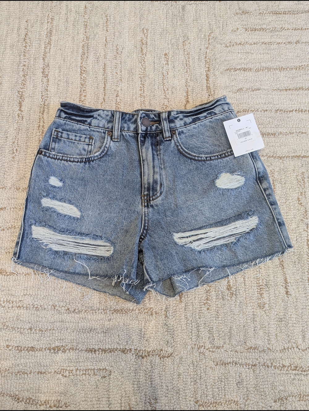 O'Neill Women's Blue Distressed Denim Cutoff Shorts